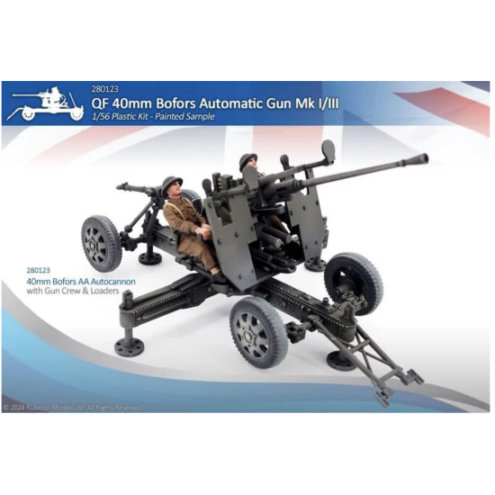 Rubicon Models 280123 British 40mm Bofors Automatic Gun Mk I/III – Armata Przeciwlotnicza WWII